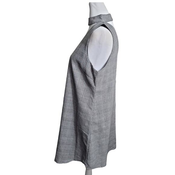 NWT Hem Thread Plaid Choker Dress Sm Preppy Collared Cutout Style Academia Core - Picture 10 of 10